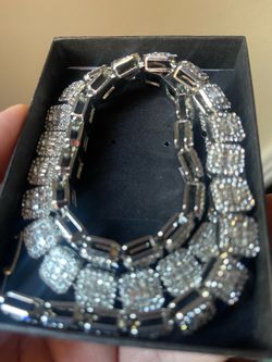 24 inch diamond cluster chain