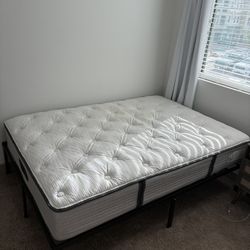 FULL SIZED MATTRESS W/ METAL BED FRAME