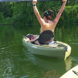 One 10' Lifetime Tamarack fishing style kayak 