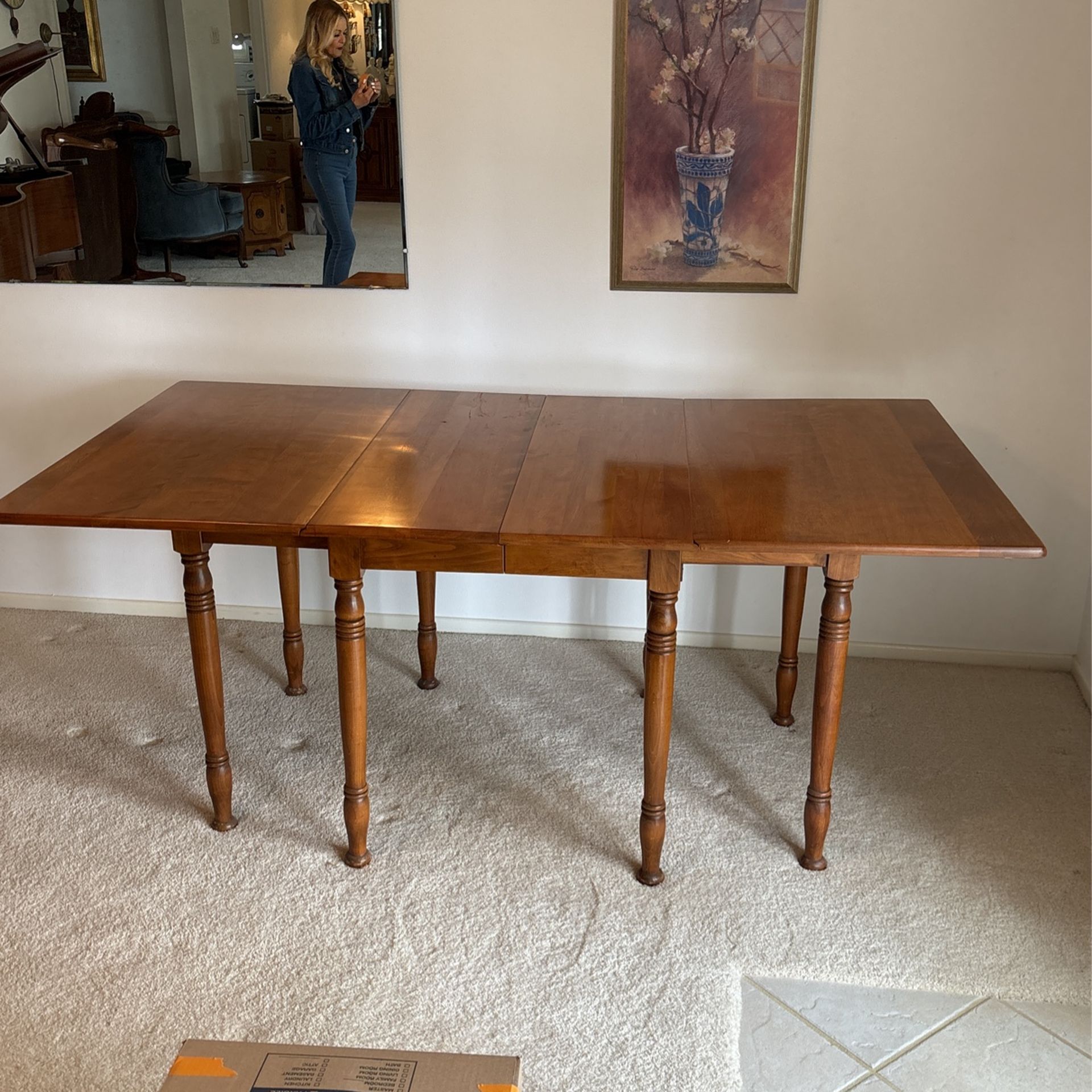 Antique dining room folding table