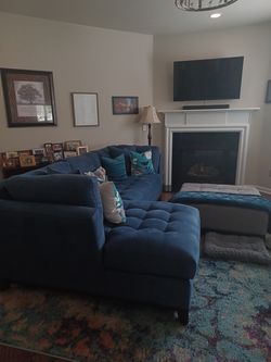 L-shaped Sectional, Big comfy chair, Ottoman