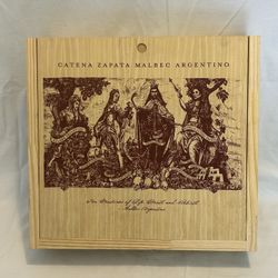 Wooden Wine Box Crate with sliding lid ~ Catena Zapata, Argentina ~ Genuine