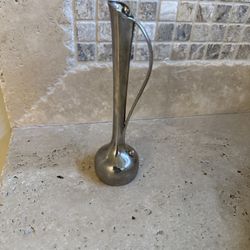 Vintage Silver Skinny Thin Slender Decorative Pitcher Bud Vase