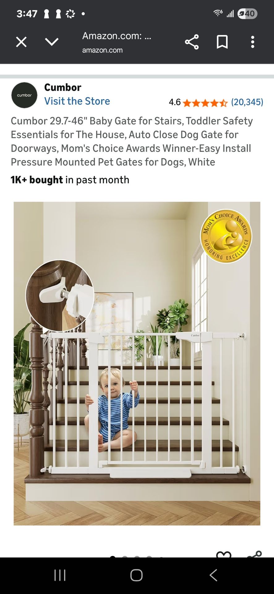 Cumbor 29.7’’ - 46’’ Baby Gate 