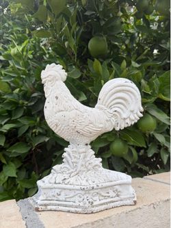 Vintage rustic rooster doorstop cast iron