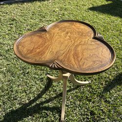 21” Clover Pedestal Wood Side Table Claw Feet Home Decor Living Room Furniture