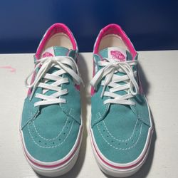 Sk8 Checkered Low Vans Teal & Pink 9.5 Men’s 