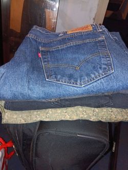 Four pairs of Levi pair of shorts and three pairs of pants