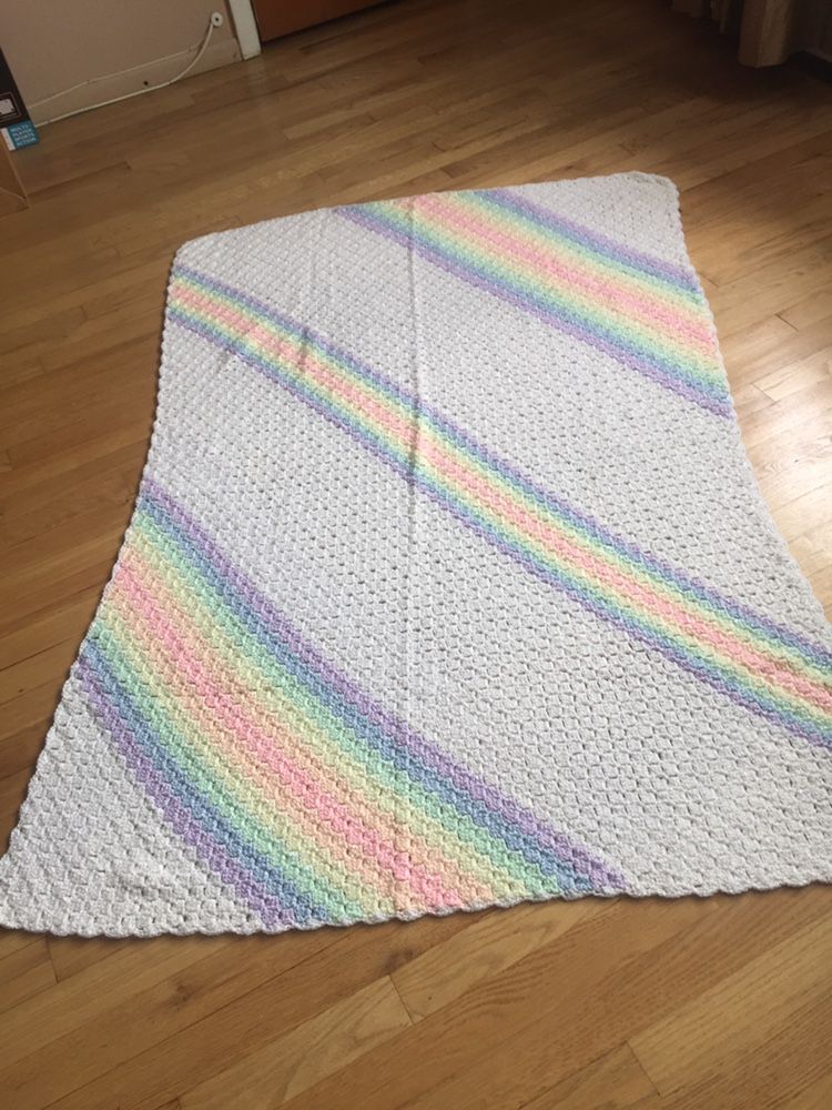 Beautiful HOMEMADE pastel rainbow blanket 🌈