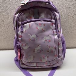 Cat and Jack Kids 17 Adaptive Backpack Unicorn Design Purple/Pink New with Tags