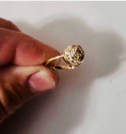 14K Solid Gold Ring For Wedding CUBIC ZIRCONIUM STONES Size 7