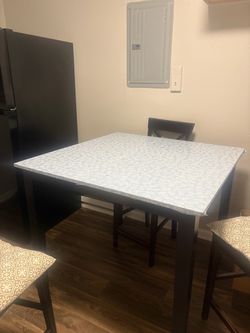 Dark Wood Dining Table with Chairs