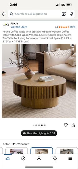 Wooden coffee table with hidden storage
