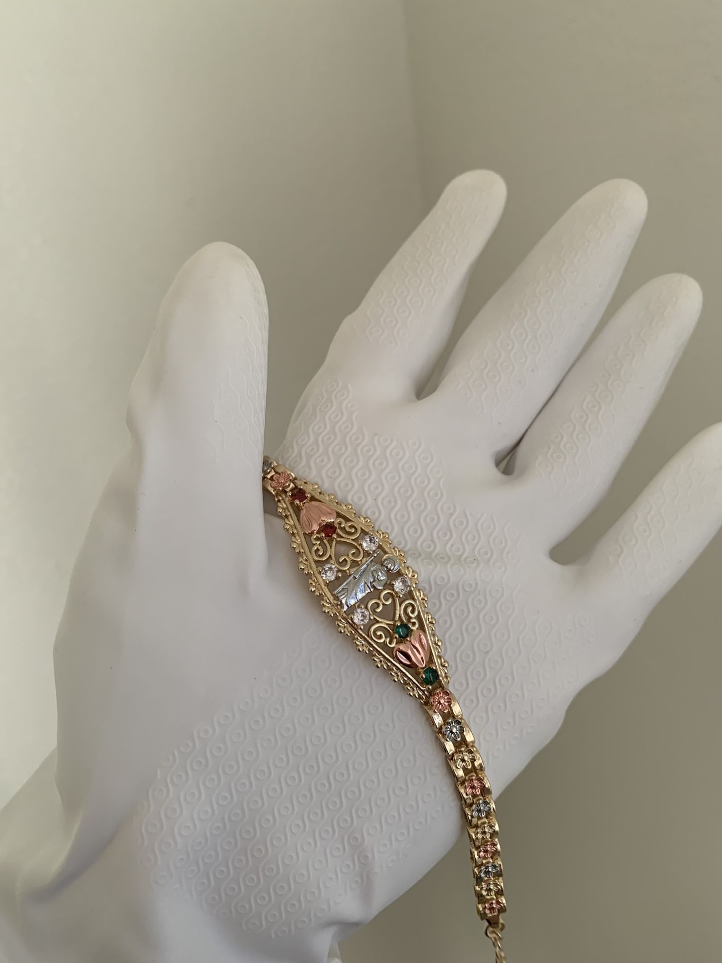 San Judas Tricolor Gold Plated Bracelet