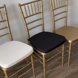 Gold Chivari Chair with Ivory Cushion