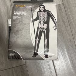 Men Skeleton Costume Size Large/ XL