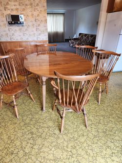 Vintage Ethan Allen Walnut Dining Room Set, Beautiful!