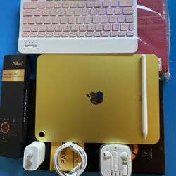 256gb Apple IPad 10th Generation (10.9” Liquid Retina / 2022 model) with pen, keyboard, case & Accessories (warranty 2026)