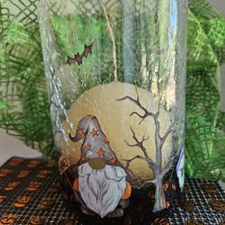Beautiful Gnome Halloween Candle Holder 