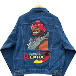 Akuma street fighter alpha 3 denim jacket Ryu rare cap com