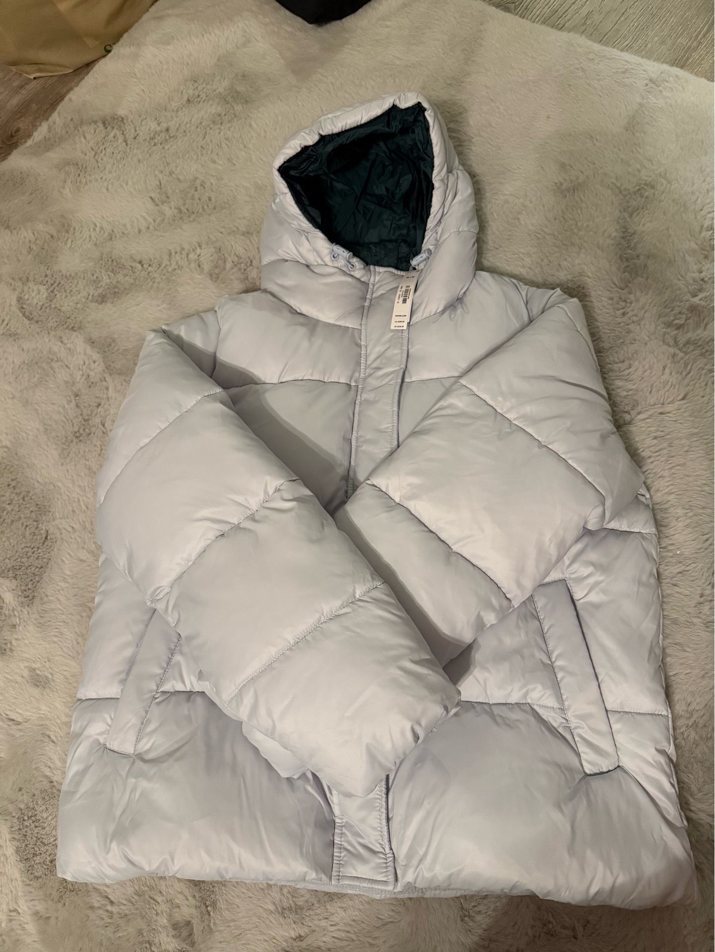 Victoria Secret/Pink Light Grey Puffer Jacket and Crew Socks