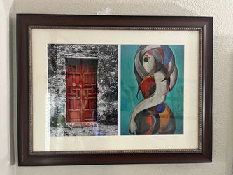 The opposite two artworks that by their contrasting colors & styles - should not work in a dual frame setting - but strange enough they very much do p