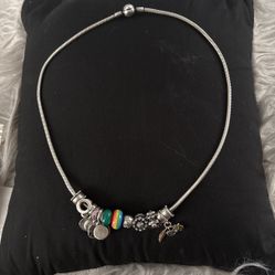 Pandora Necklace With 12 Charms