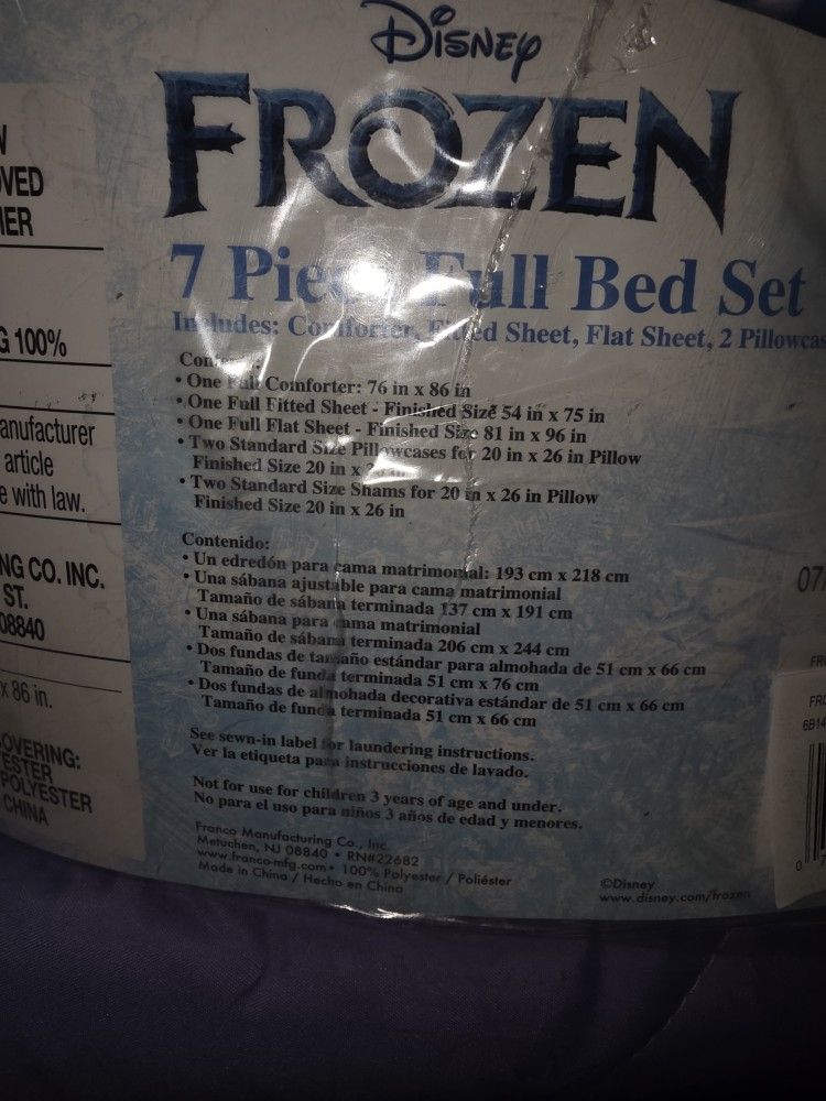 Frozen 7 Piece Full Bed Set