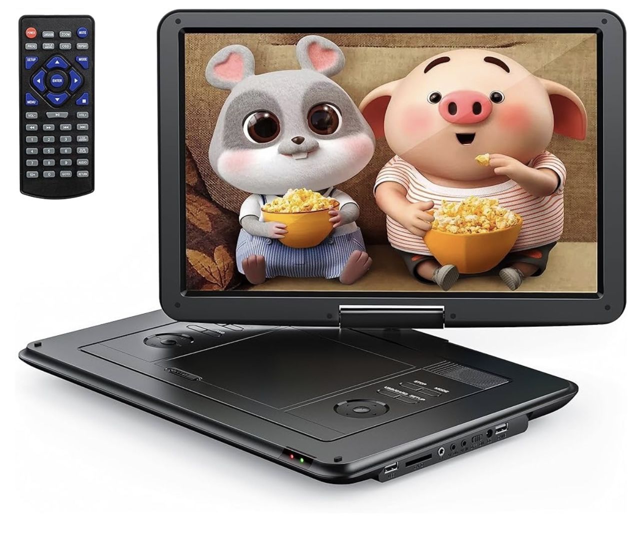 YOTON Reproductor de DVD portátil de 17.5 pulgadas con pantalla giratoria