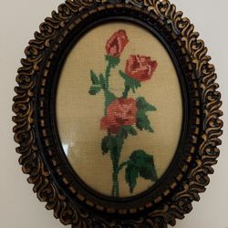Vintage possibly antique cross-stitch framed! 