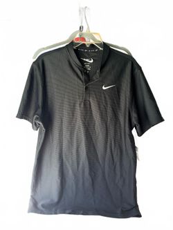 Nike Dri-FIT Black Short Sleeve Polo Shirt Medium Tall