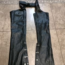 Mob Leather Chaps Motorcycle Biker Size XS