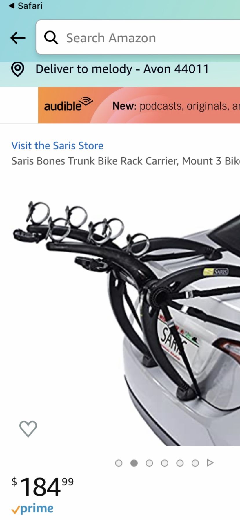 SARIS Bones 3 three bicycle trunk mount carrier/rack