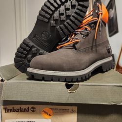 Black And Orange Reflective Brand New Size 8.5 DS Timberlands 
