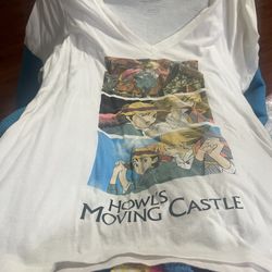 Howl’s Moving Castle V-neck Tee Size Medium