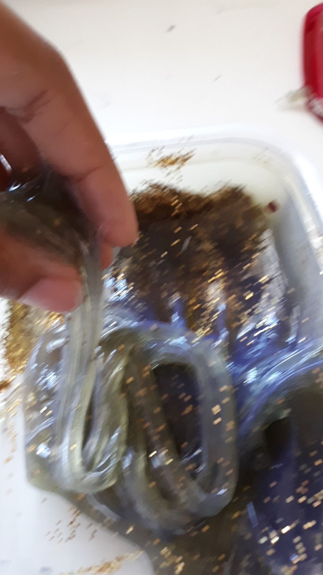 Clear glitter slime
