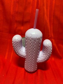 Pink Sky Lookin Sharp 21 Oz Cactus Cup with Straw, Color Lavender