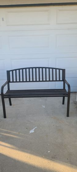 Black Metal Garden Bench Chair