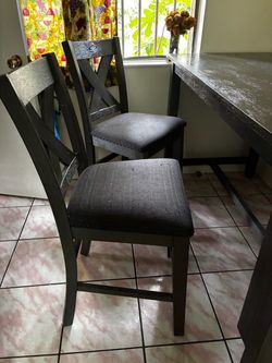 Set of 3 X-Back Counter-Height Chairs – Padded Seats