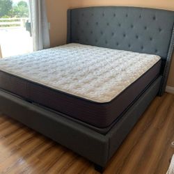 Bed Frame with Headboard Twin Full Queen King And Mattress 
