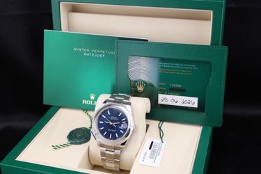 2026 Rolex Datejust 41 Blue Dial Smooth Bezel on Oyster 126300