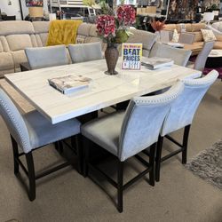 Genuine Marble Dining Set! 😍❤️💚 Easy Financing! 