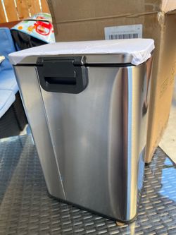 New stainless steel trash can