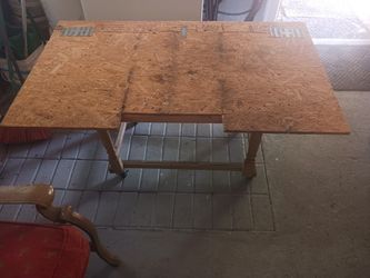 Wooden platform mobile table 47" x 28" x 26"