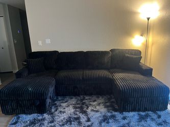 Comfortable Black Sectional