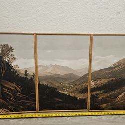 ANHUIB Mountain Wall Art Nature Mountain Ridge Wall Decor Woodland Landscape Painting 16x24 Inch for Living Room Bedroom Dining Room
