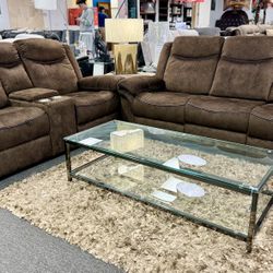 4th Of July Sale🇺🇸Beautiful Chocolate Reclining Sofa&Loveseat Available Crazy Deal $999