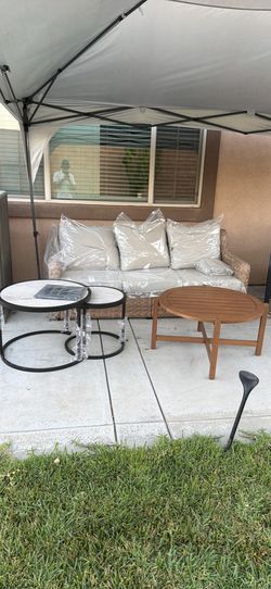 Outdoor couch and table set