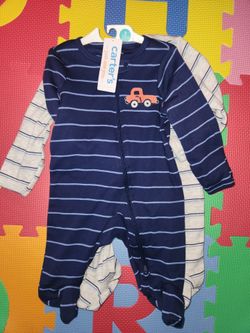 Carter's 2pk-Truck Long Sleeve Sleep N' play Footed Pijamas