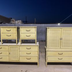 Vintage FAUX Bamboo bedroom Set 